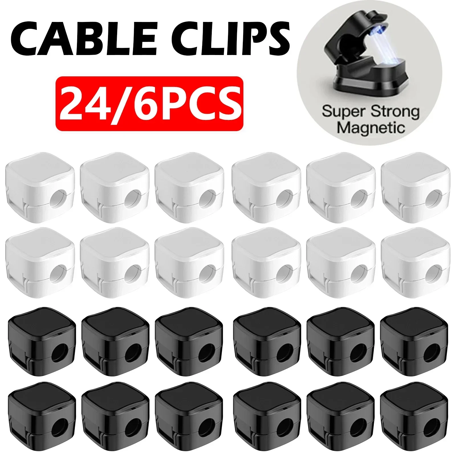 Magnetic Charging Cable - 6/12/24 قطعة منظم الكابلات المغناطيسية كليب