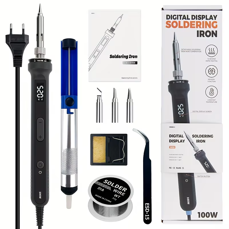 Electronics Stuff - طقم مكواة لحام رقمية 100 واط