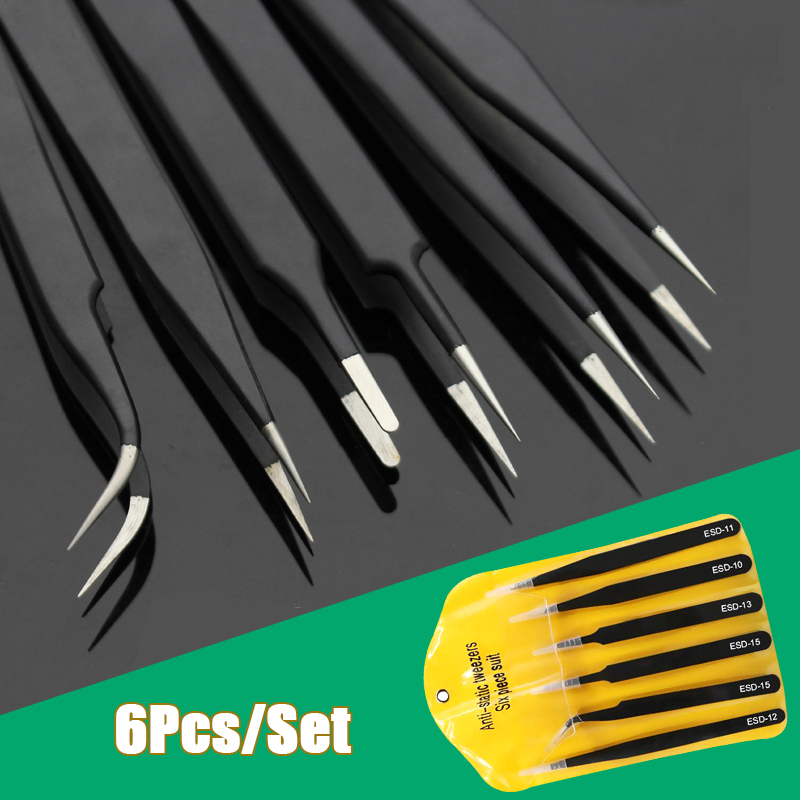 Electronics Stuff - مجموعة ملاقط دقيقة طويلة من 6