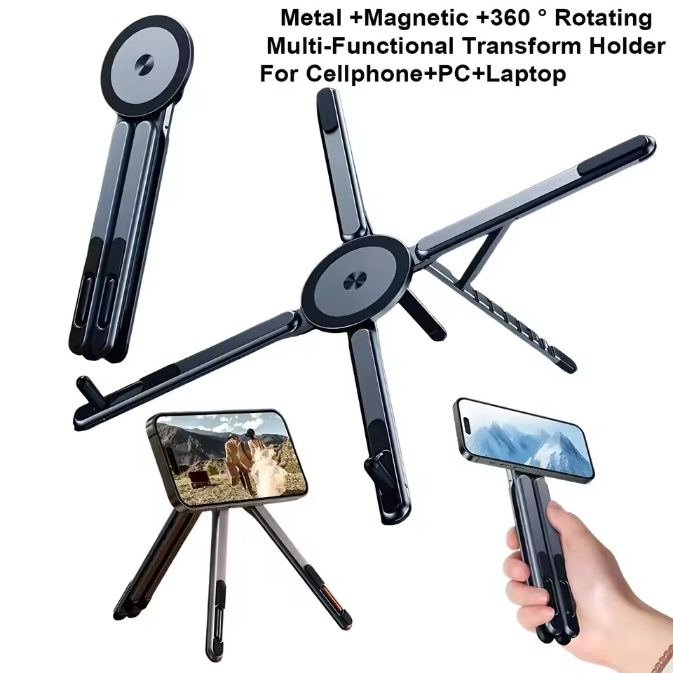 حامل هاتف مغناطيسي محمول وعصا  - مراجعة Auto Tracking Tripod وسعره
