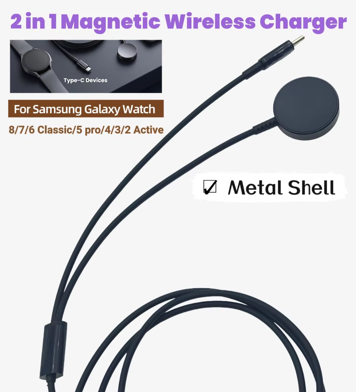 كابل شحن مغناطيسي لاسلكي معدني - مراجعة Magnetic Charging Cable وسعره