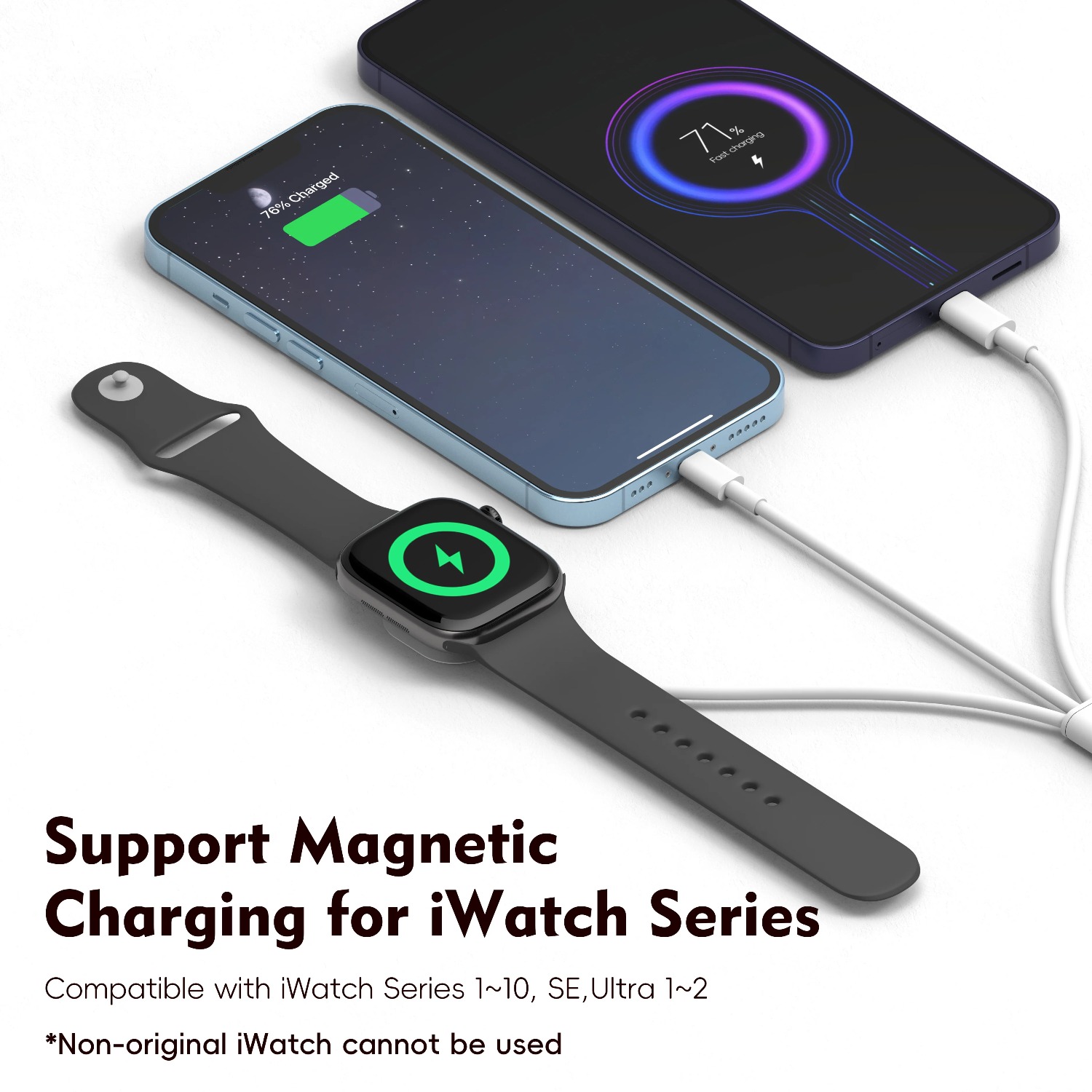 شاحن ساعة مغناطيسي 3 في 1 مع ك - مراجعة Magnetic Charging Cable وسعره